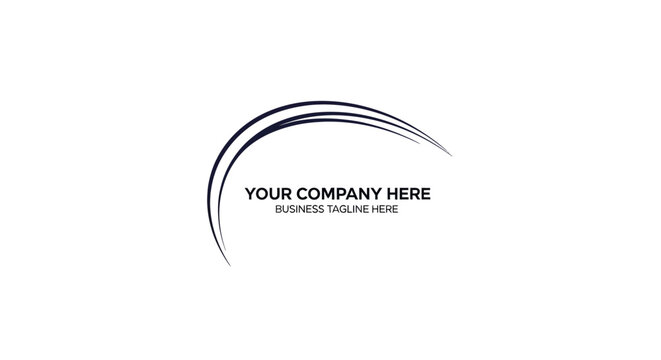 Sleek Abstract Arc Logo Template with Customizable Text for Professional Business Branding Identity