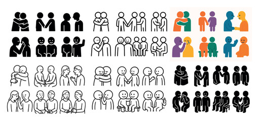 Fototapeta premium Diverse stick figure illustrations
