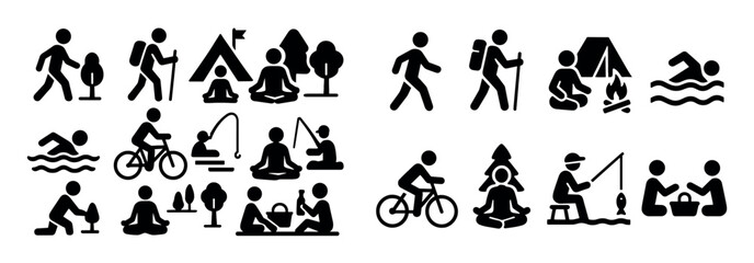 Naklejka premium Nature Activity Icons