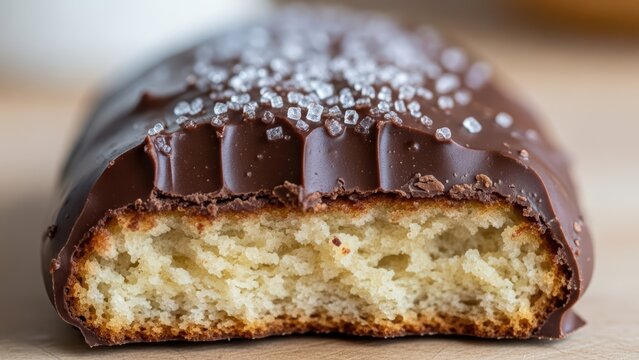 Sweet Chocolate Covered Biscuit With Sugar