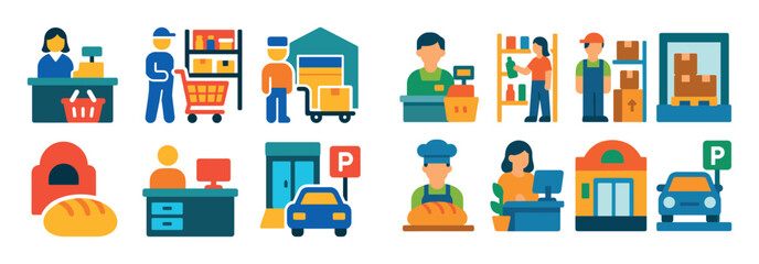 Obraz premium Supermarket Icon Set