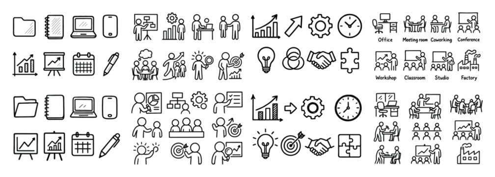Business and office icon set