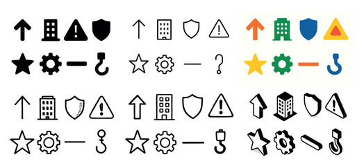 Fototapeta premium Diverse icon set with symbols and shapes