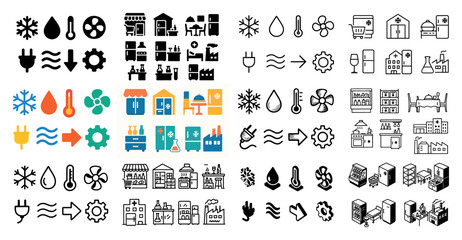 Energy and climate icons collection