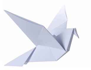 White paper origami dove soaring gracefully