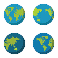 set on globe world map