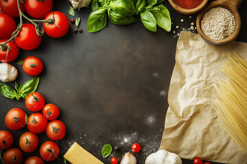 Art Italian homemade menu food background; restaurant week