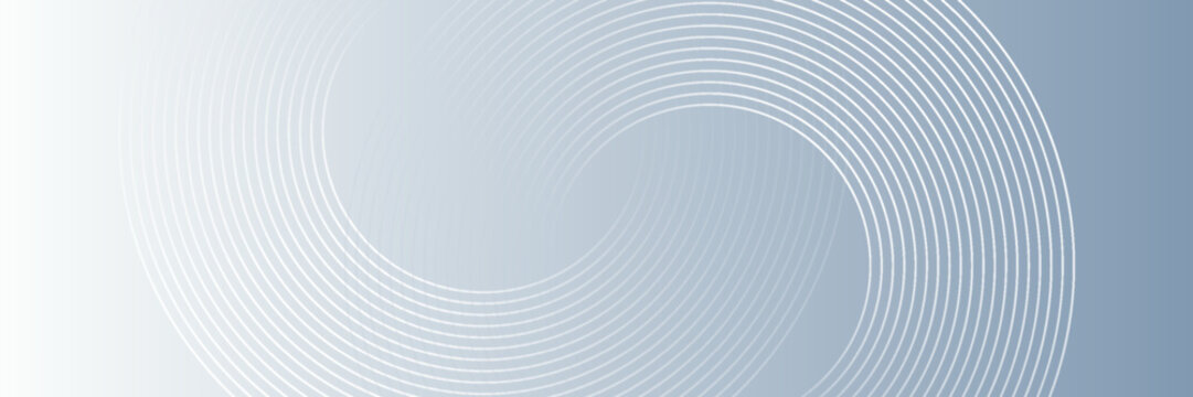 white abstract background with glowing circles. Swirl circular lines pattern. Geometric spiral. Twirl element. Modern graphic design. Futuristic technology concept.