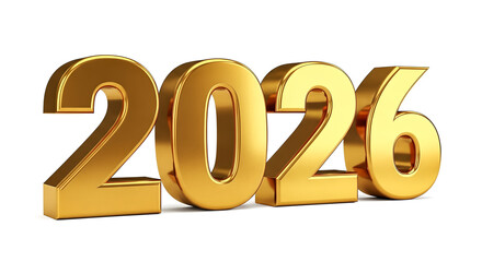 New year 2026 concept. 2026 steel sign with stopwatch. 3d Rendering