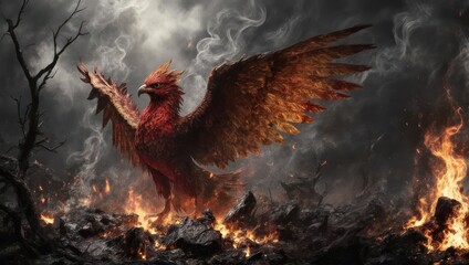 Phoenix Rising - A Symbol of Rebirth and Renewal from Ashes.