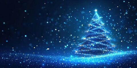 Christmas tree celebration festive home gigapixel image blue and white background sparkling decor