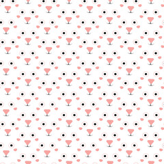 Abstract character face seamless pattern for packaging concepts and social media graphics