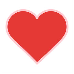 Red heart on white background: simple valentine's symbol of love and affection.