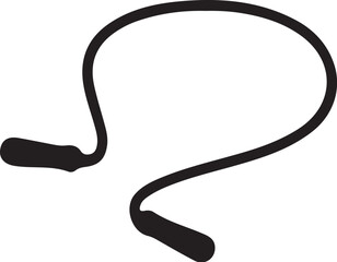Jump rope silhouette with handles for fitness, exercise, physical activity, and childhood play