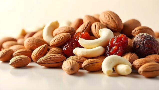 mixed nuts and dried fruits - Powered by Adobe