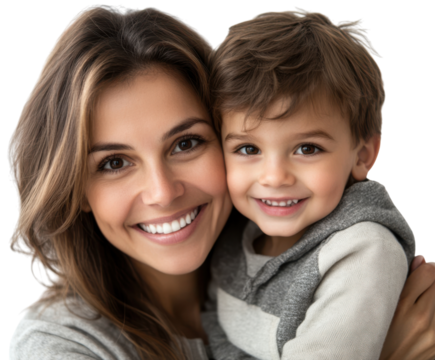 Loving mother embracing her son with joy, perfect for family warmth and connection