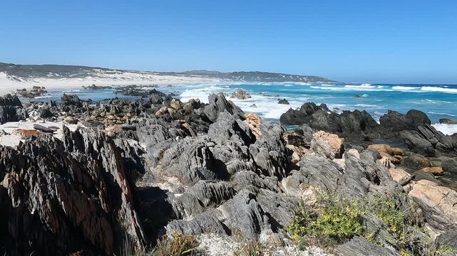 Hakea Walk Trail, Western Australia: Pristine White Sands, Turquoise Waters, and Dramatic Jagged Rocks on an Untamed Coastal Landscape.