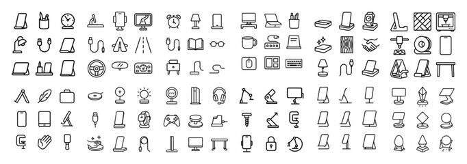 Minimalist technology and device icons