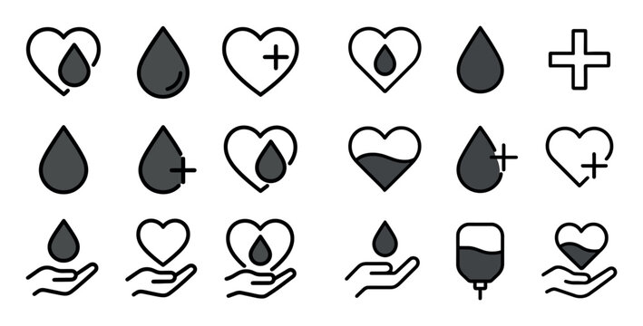 Minimalist Blood Donation Icons