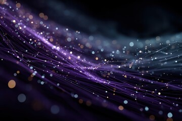 Abstract visual representation of glowing purple data lines and connections