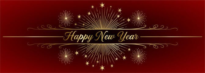 Happy new year fireworks, happy new year card