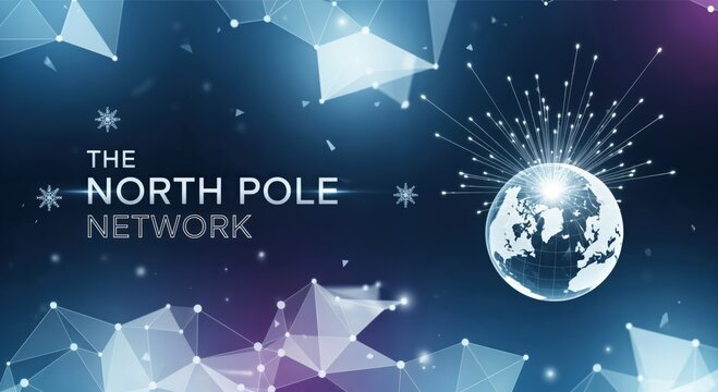 The North Pole Network Digital Communication Global Connection Abstract Background