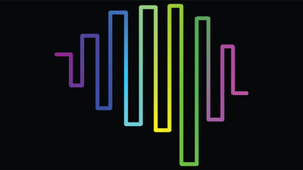 Vibrant audio spectrum display on black and white gradient background for music visuals or data analysis projects needing modern style.