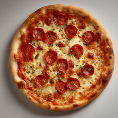 Freshly Baked Pepperoni Pizza on Warm Crust