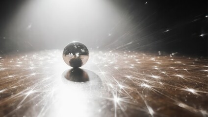Reflective Sphere on Sparking Surface - A Study in Light and Texture.
