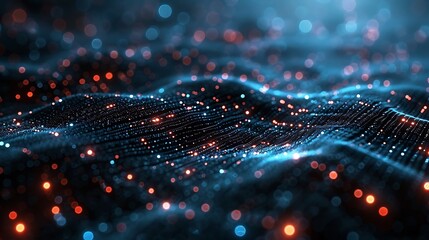 Obraz premium Abstract glowing digital network with interconnected nodes isolated on transparent background