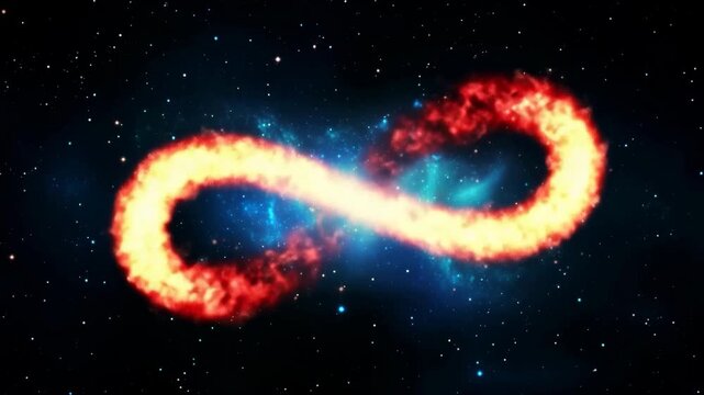 Fiery Cosmic Infinity Loop in Deep Starfield