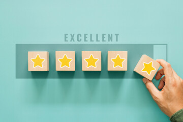 Excellent, positive feedback, service rating and satisfaction. Customers give five-star ratings to employees to show their satisfaction with the service