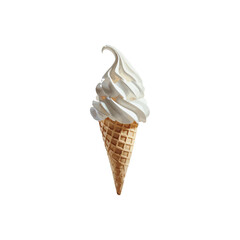 Delicious Ice Cream Cone on White Background A Refreshing Summer Treat