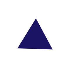 Fototapeta premium A simple image of a dark blue equilateral triangle centered on a plain white background surface view