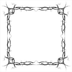 Vintage decorative vector frame in Gothic style - elegant black vector frame on white background, SVG