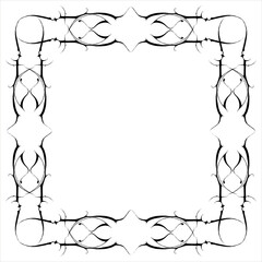 Vintage decorative vector frame in Gothic style - elegant black vector frame on white background, SVG