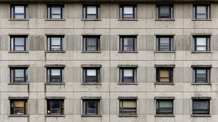 Fototapeta premium Building facade showcasing windows in a repeating pattern