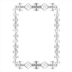 Vintage decorative vector frame in Gothic style - elegant black vector frame on white background, SVG