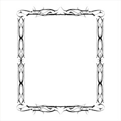 Vintage decorative vector frame in Gothic style - elegant black vector frame on white background, SVG