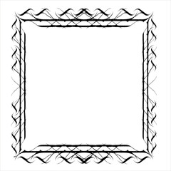 Vintage decorative vector frame in Gothic style - elegant black vector frame on white background, SVG