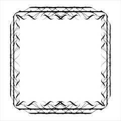 Vintage decorative vector frame in Gothic style - elegant black vector frame on white background, SVG