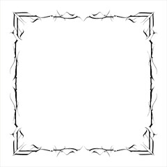 Vintage decorative vector frame in Gothic style - elegant black vector frame on white background, SVG