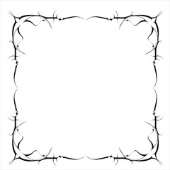 Vintage decorative vector frame in Gothic style - elegant black vector frame on white background, SVG