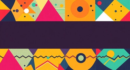 Colorful Geometric Pattern with Triangles and Circles. vibrant, modern, design, shapes, decorative, bold colors, artistic