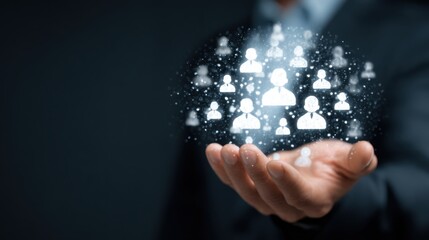 Business people networking and connections in hand