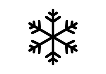 S&iacute;mbolo simple de copo de nieve en blanco y negro