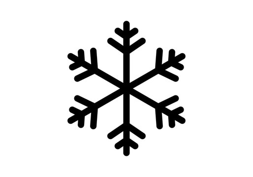 S&iacute;mbolo simple de copo de nieve en blanco y negro