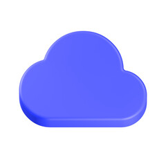 3d rendering icon cloud blue