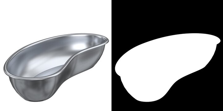 3D rendering illustration of a kidney dish basin