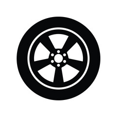 Obraz premium Car Wheel and Tire Icon - Vehicle, Automotive & Transportation
